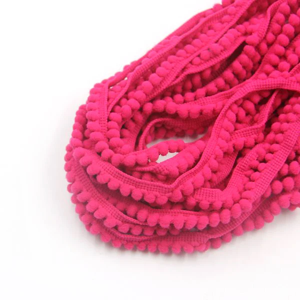 Rose Red Новинка, 5 ярдов/партия,, 5 мм, помпоны, отделка, шаровая лента с бахромой, сделай сам, Швейные аксессуары, кружево, 12 цветов, для украшения дома, вечерние - Цвет: Rose Red