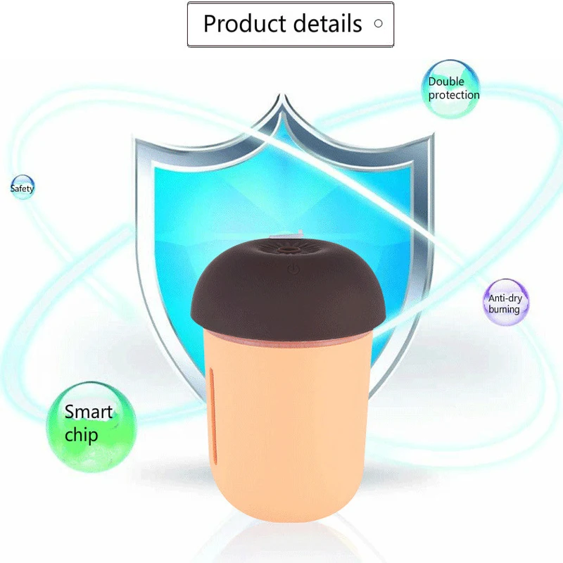 Car air freshener Mushroom Humidifier 3 in 1 Ultrasonic USB Fan Portable With LED Light Office Home Air Purifier Mist Maker |