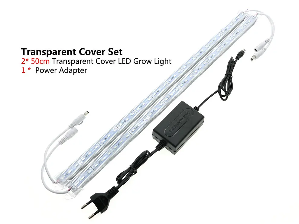 Transparent 50cm2pcs 12 В 12 В 5630 Светодиодная жесткая лента IP68 Водонепроницаемая светодиодная лампа для выращивания растений красный синий 3:1 для аквариума теплицы гидропоники - Испускаемый цвет: Transparent 50cm2pcs