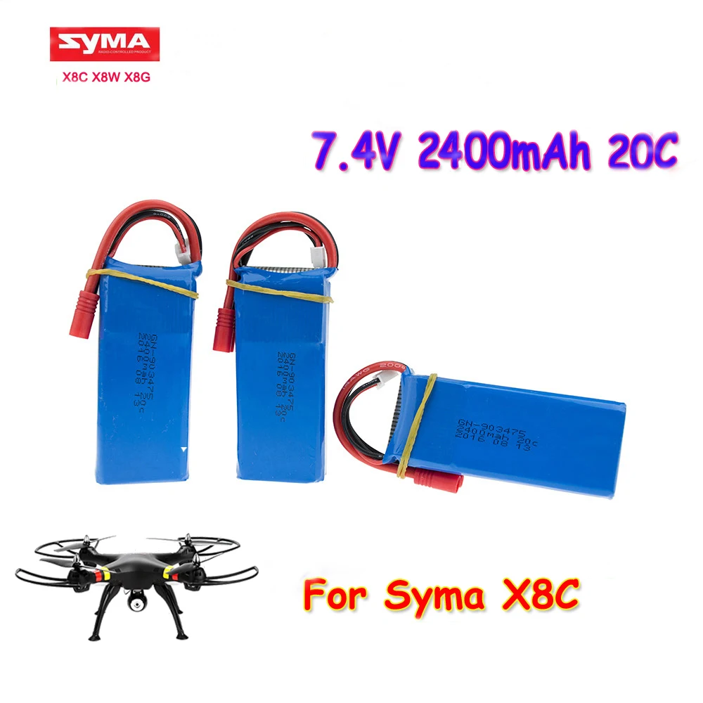 10 шт. для Syma X8W X8C Модернизированный Lipo 7 4 В 2400 мАч аккумулятор X8G KAIDENG K70 K70C K70W K70F