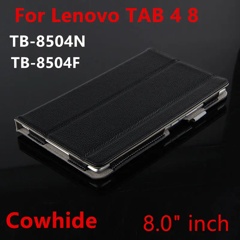 Чехол из воловьей кожи для lenovo Tab 4 8, защитный смарт-чехол из натуральной кожи Tab 4 8 TB-8504X 8504F 8504N, чехол для планшета s, защитный чехол