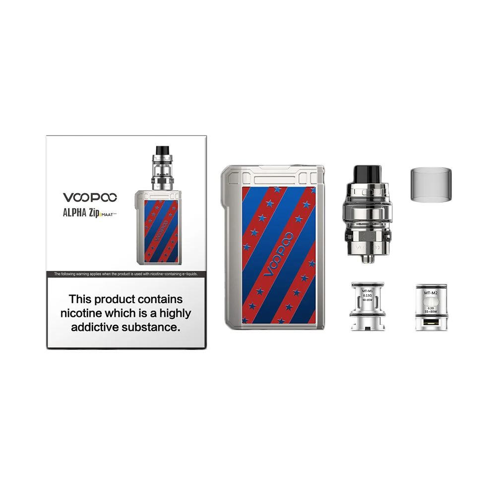 100% оригинальный набор VOOPOO Alpha Zip с 180 Вт Box MOD и 2 мл/4 мл Maat Tank & GENE. Fit Chip vs Drag