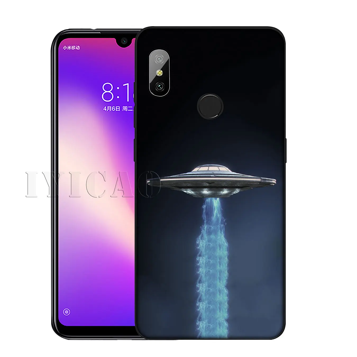 IYICAO Cute Alien UFO Kawaii Soft Silicone Phone Case for Xiaomi Redmi K30 K20 8A 7A 6A 5A S2 GO Note 8 8T 7 5 6 Pro Cover |