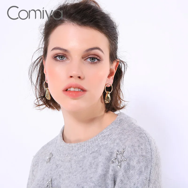 Серьги-капельки Comiya длинные серьги золотого цвета с ручной подвеской из сплава
