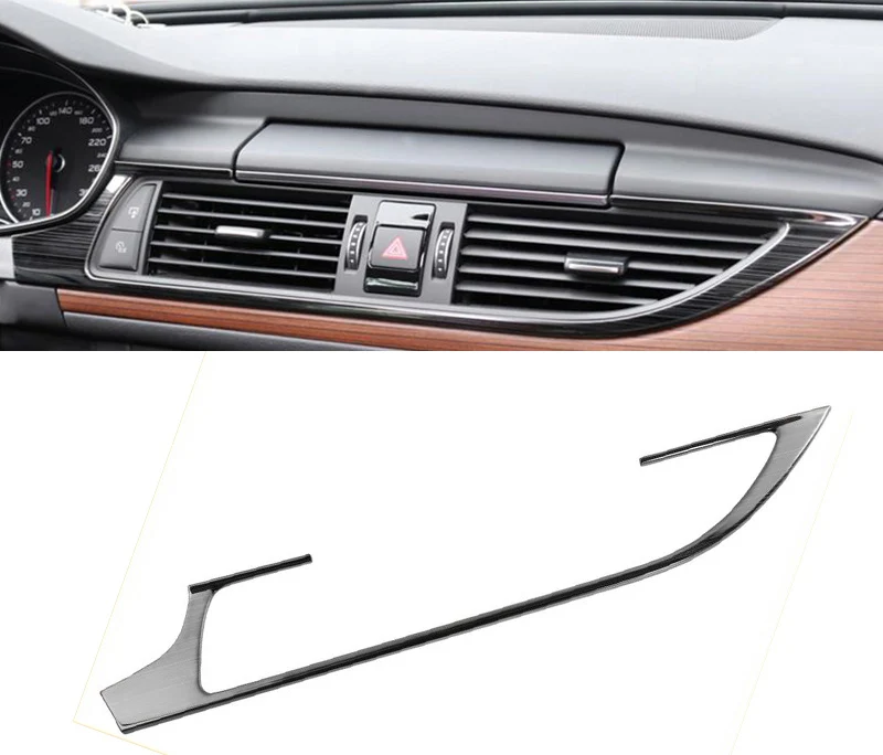 

Стайлинг автомобиля, передняя накладка на воздуховыпускное отверстие переменного тока, декоративная рамка, наклейка, крышка для Audi A6 C7 2012-2018, интерьерные автоаксессуары, левый руль