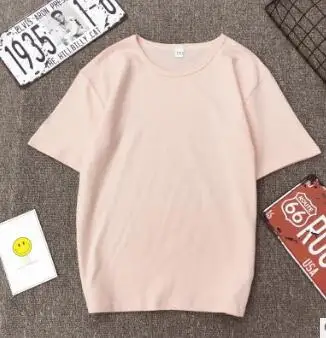 CPI 2019 Hot Sale Stretch Summer New Women T Shirts Ms Solid Color Short Sleeve tshirt Women's Fashion Cotton O-neck T-shirt | Женская
