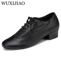 wuxijiao new brand modern mens ballroom tango waltz latin dance shoes microfiber synthetic leather heel 2 54cm