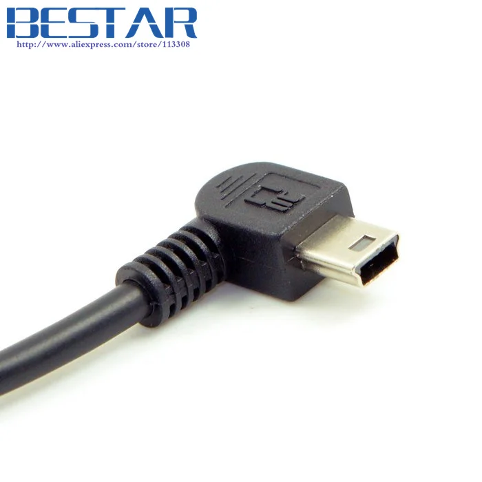 (100 шт./лот) прямоугольный 90 градусов мини USB 2 0 B Тип 5pin папа к Мини Мужской кабель