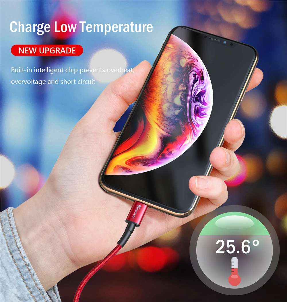 TIEGEM usb кабель для iphone Xs max Xr X 8 7 6 plus 6s 5 s plus ipad mini Кабели быстрой зарядки шнур зарядного устройства для мобильного телефона