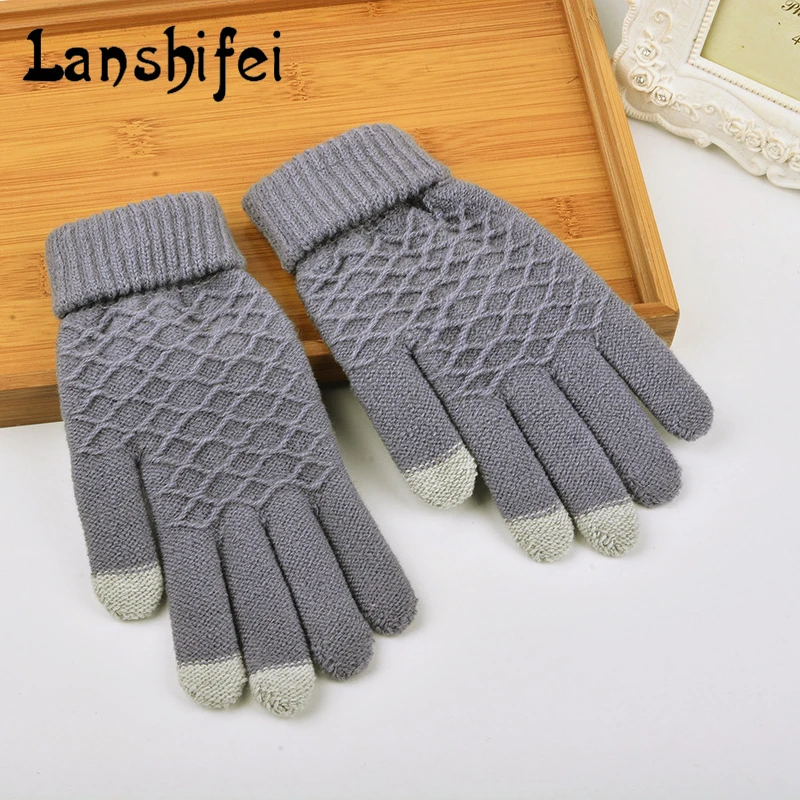 Женские милые жаккардовые перчатки красочные и мягкие хлопковые зимние