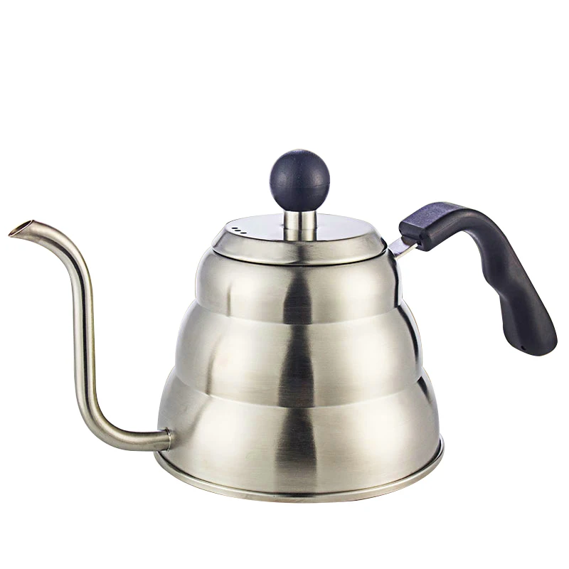 1200ml silvery YRP 1000/1200 мл нержавеющая сталь Hario Кофе капельный чайник гусиная шея Led носик Кофе чайник с термометром для баристали инструменты - Цвет: 1200ml silvery