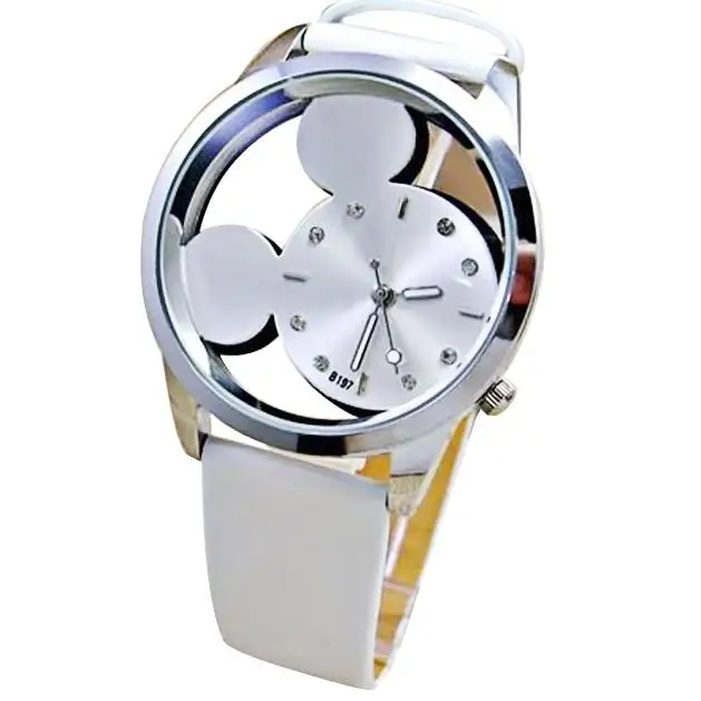 Relogio Feminino Luxo женские часы с кристаллами женские Роскошные Кварцевые с кожаным Микки Маусом Kad N Saatleri Новинка 3