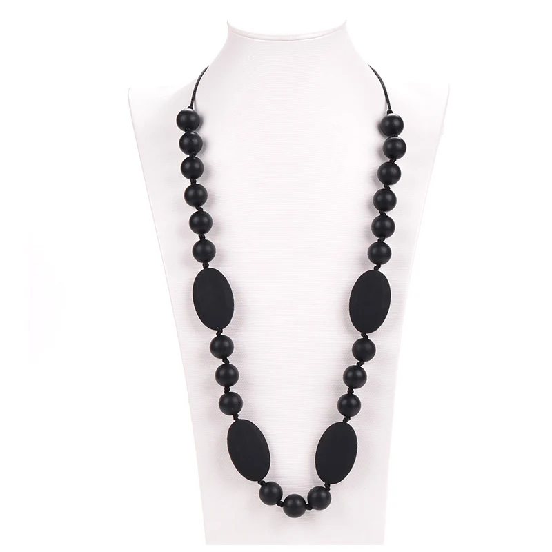 

Teething Necklace Silicone Teething Product Chewable Necklace Chewable Baby Bead Necklace Food Grade Silicone Teething Necklace