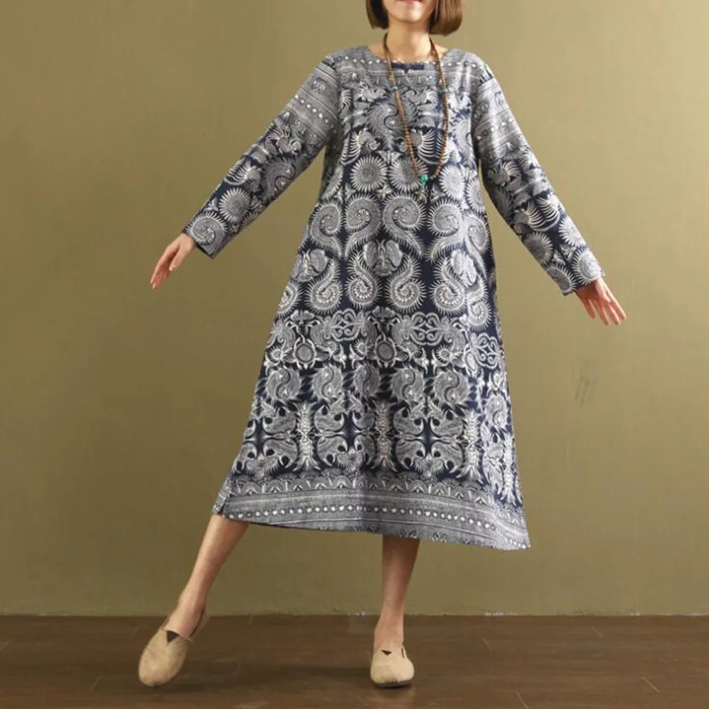 Robe Femme Ete 2020 Абстрактный Цветочный Принт японский Мори девушка до середины икры o