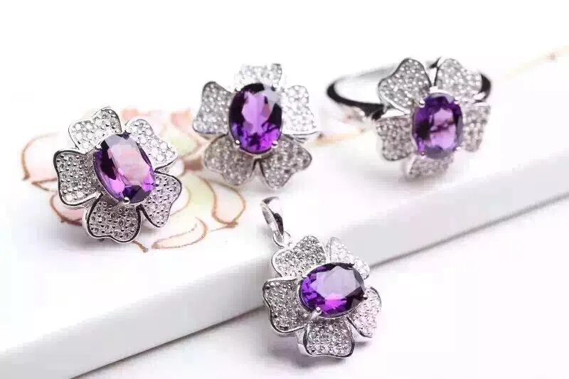 Серьги подвески женские из серебра 925 пробы с натуральным драгоценным камнем|jewelry