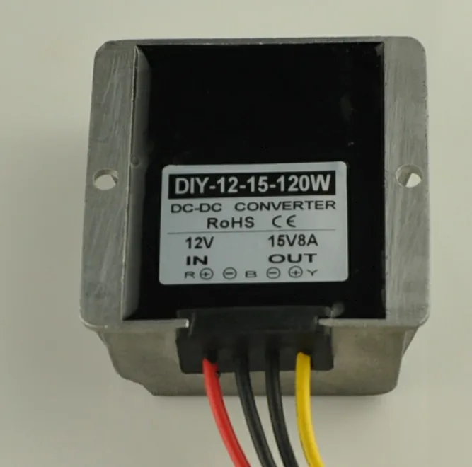DC 12 V(9 V-13 V) до 15 V 8A 120 W DC преобразователь Повышающий Модуль силовой мощности для автомобильного адаптера питания водонепроницаемый