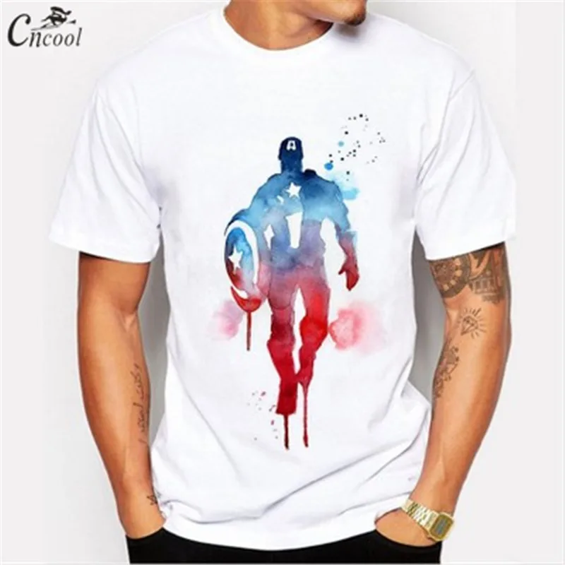 2018 новый бренд печати мужская футболка исчезают Капитан Америка защищать Единый