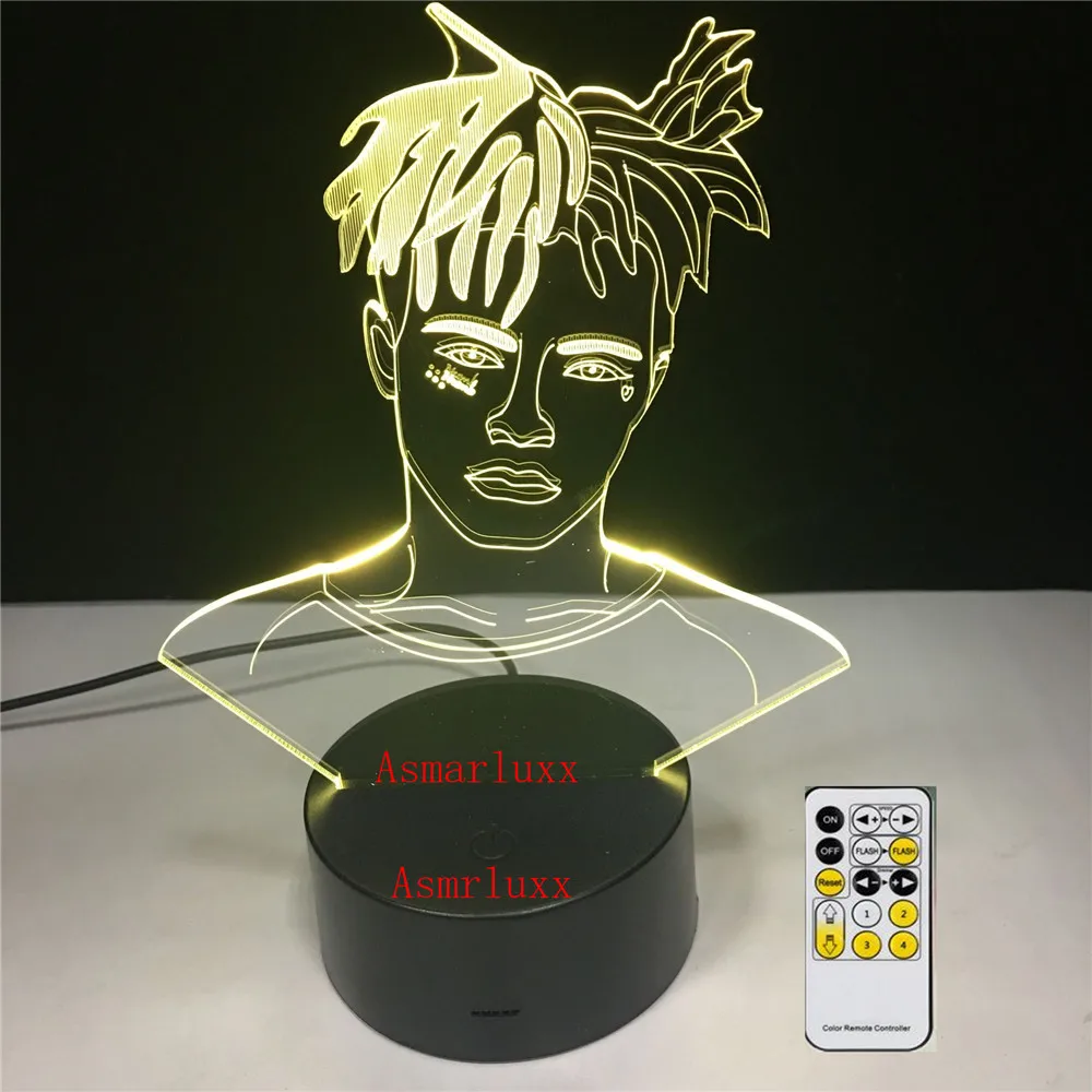 Лыжная маска the Slump God Rapper 3D лампа иллюзия 7 цветов меняющий стол светильник