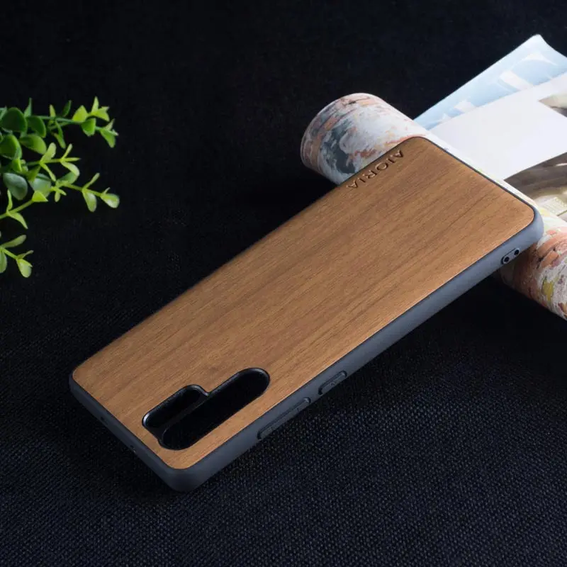 Чехол с деревянным узором для huawei Honor P30 pro, TPU+ PC+ wood, кожзам, чехлы для huawei P30 Lite - Цвет: Yellow