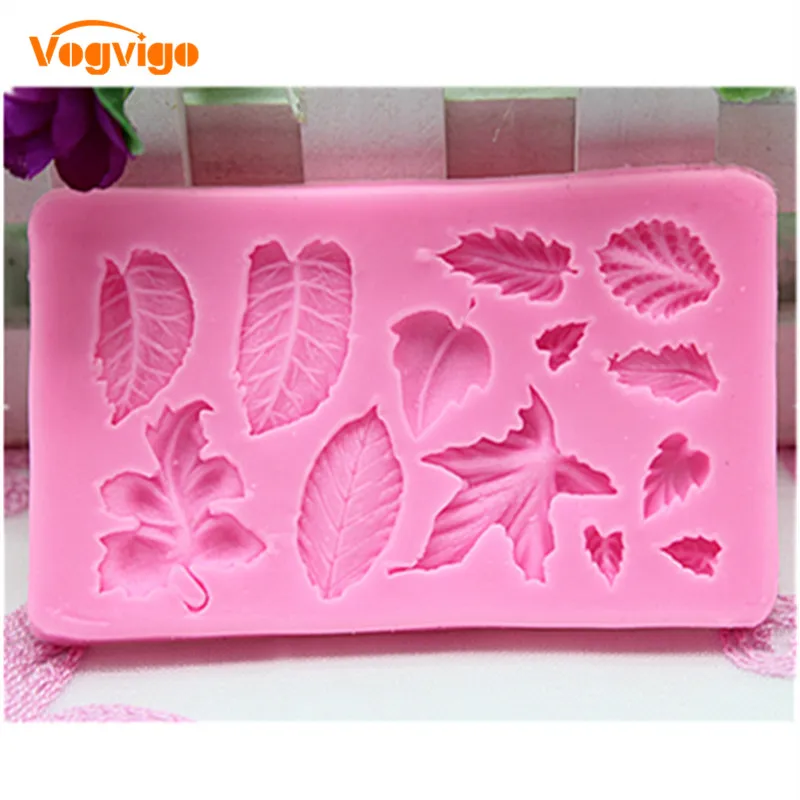 VOGVIGO завод серии лист силиконовые формы листьев Fondant (сахарная) прессформы