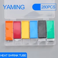 280pcs pvc heat shrink tubing tube wrap kit for 18650 battery flat 18 5mm wiring accessories assorted kit with storage box