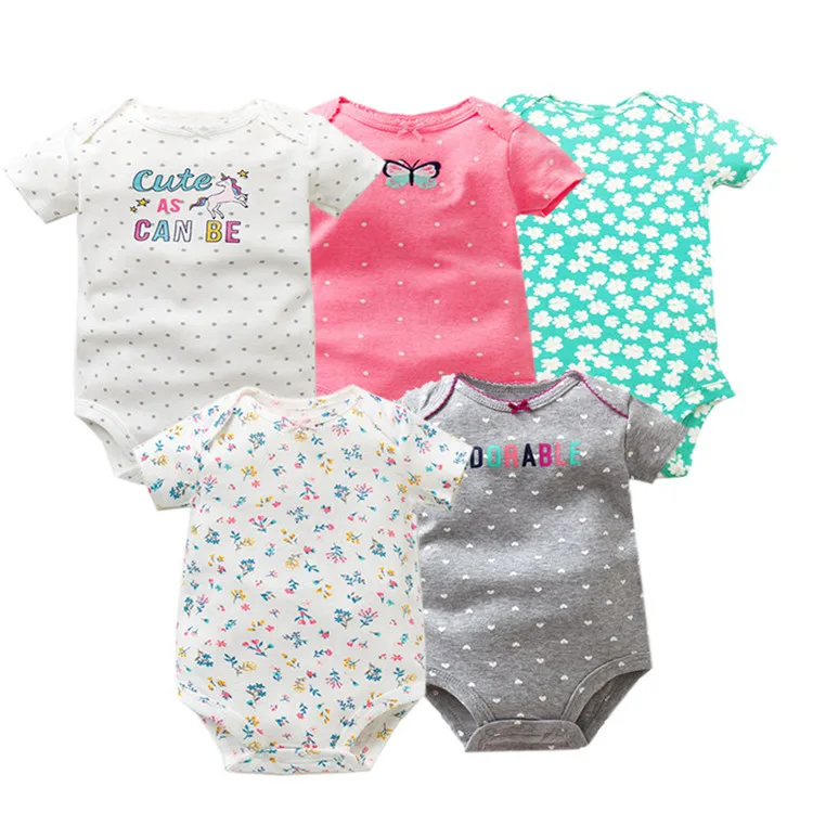H 5 шт./лот от Carter's, детский костюмчик, с о-образным вырезом Изделие из хлопка с короткими рукавами Одежда для малышей высокое качество детский комбинезон для младенцев, для новорожденных, для детей Одежда для мальчиков и девочек - Цвет: H