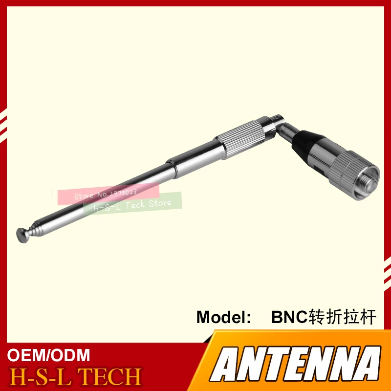 Телескопическая антенна из нержавеющей стали для рации BNC/SMA/MOTO UHF или VHF AM/FM/TV