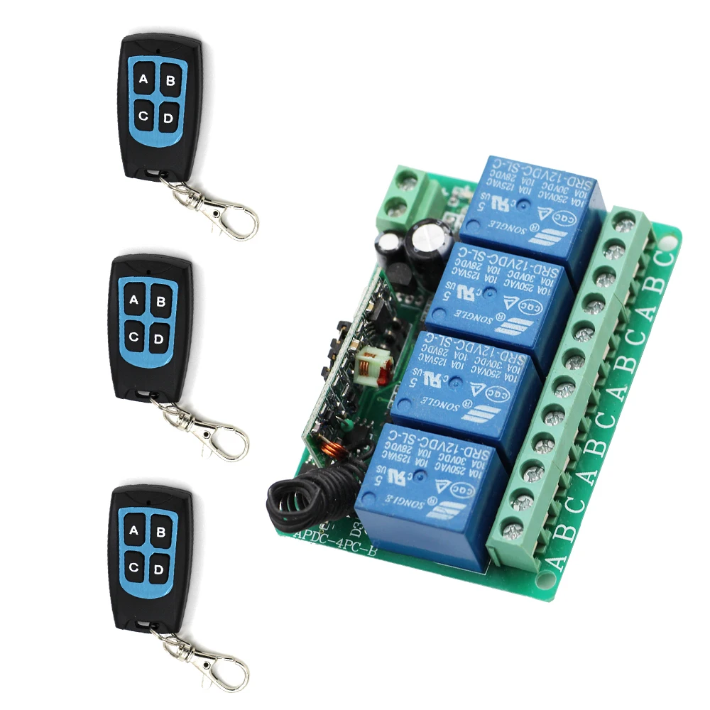 Новое поступление DC12V 4 канала 10A код обучения RF беспроводной переключатель