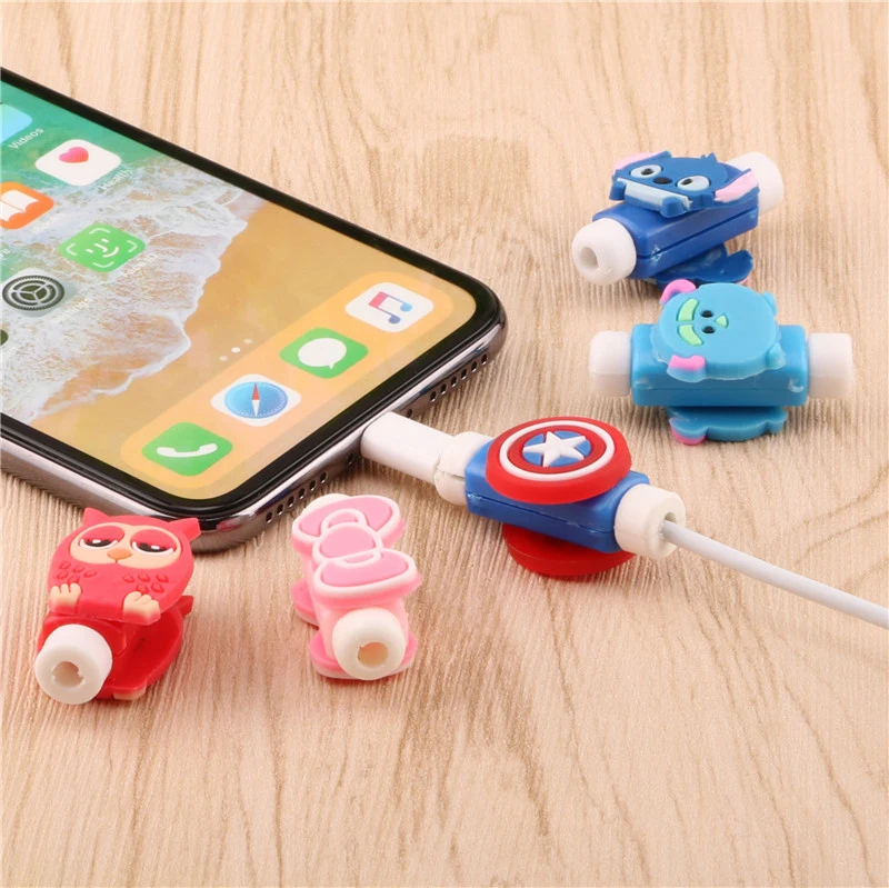 Siancs 2 шт. симпатичный usb кабель защитный чехол для кабеля чехол для IPhoneXS 7 8 плюс стежка для защиты кабеля в подарок зарядный кабель "мультяшка" кабель протектор