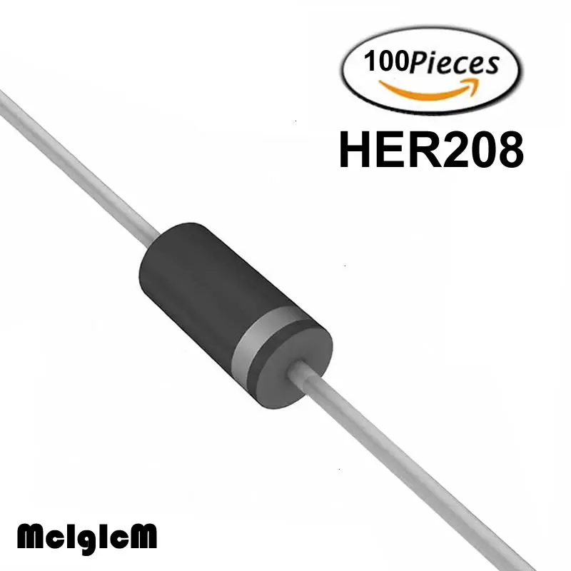 MCIGICM 100 шт. выпрямительный диод 2A 1000 В DO 15 HER208|rectifier diode|diode 2a100pcs diode |