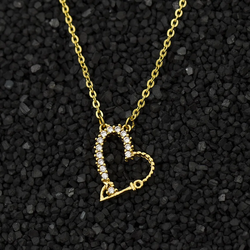 Women's Fashion Heart Amulet Pendant Couples Necklaces Love Forever Jewelry Stainless Steel Link Chain Choker Bijoux Femme Bff |