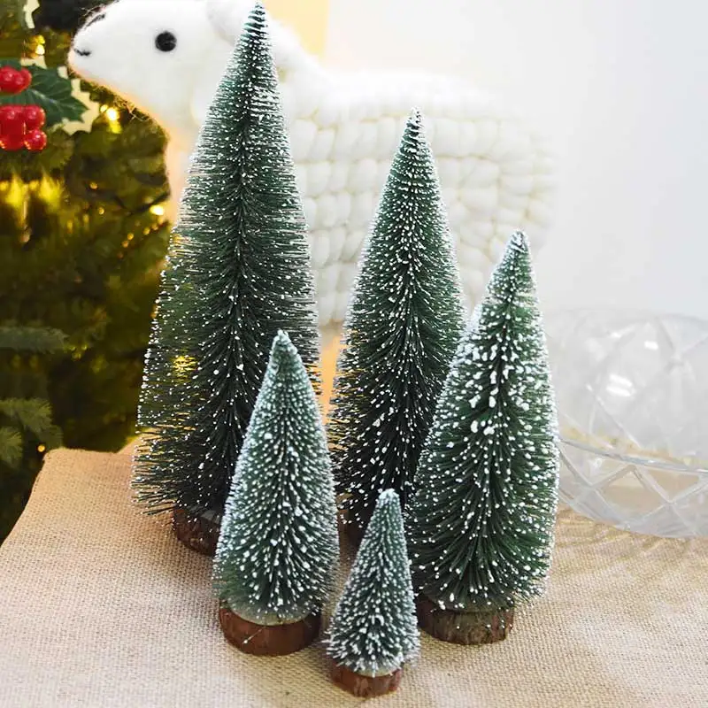 Мини Рождественская елка орнамент Navidad украшение подарок натальный белый кедр