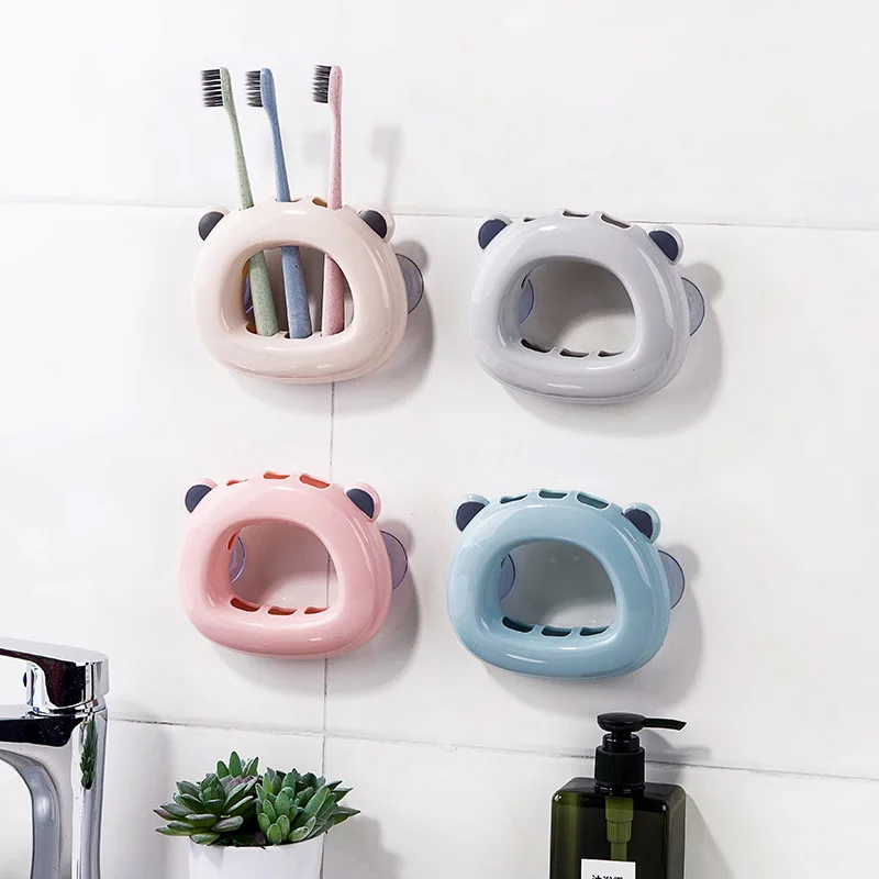 Wall-mounted Toothbrush Holder Bathroom Wall Hanging Rack Creative Couple Suction Cup Tube | Дом и сад