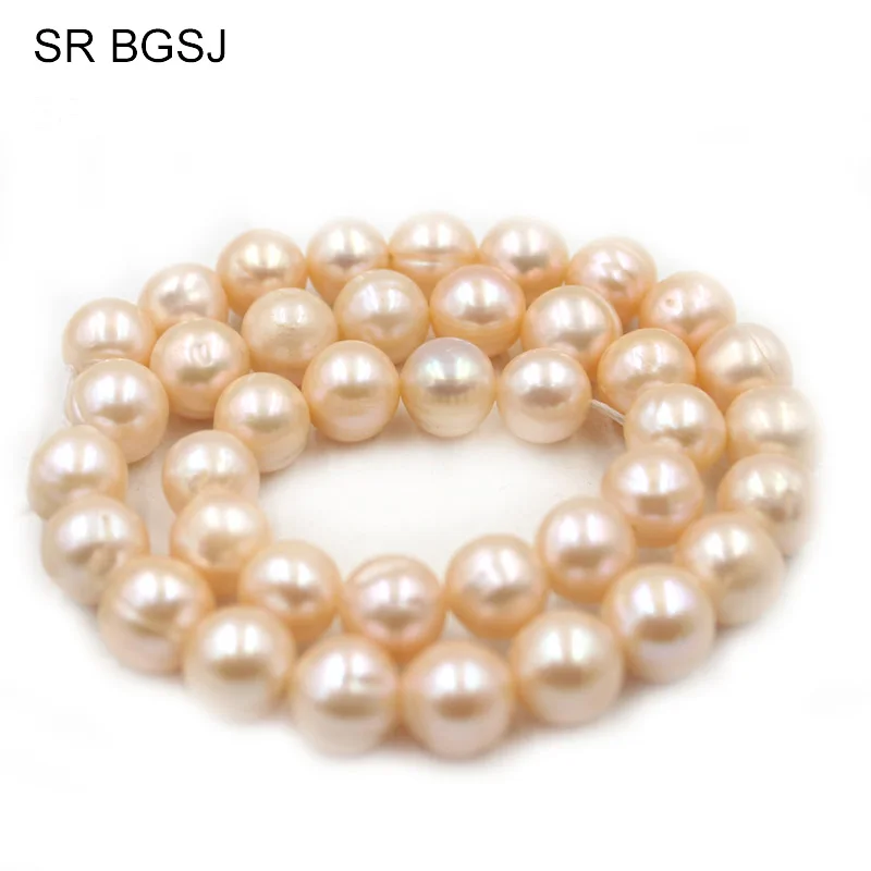10-11 мм белый розовый фиолетовый почти круглый натуральный пресноводный жемчуг круглый жемчуг бусины 15"