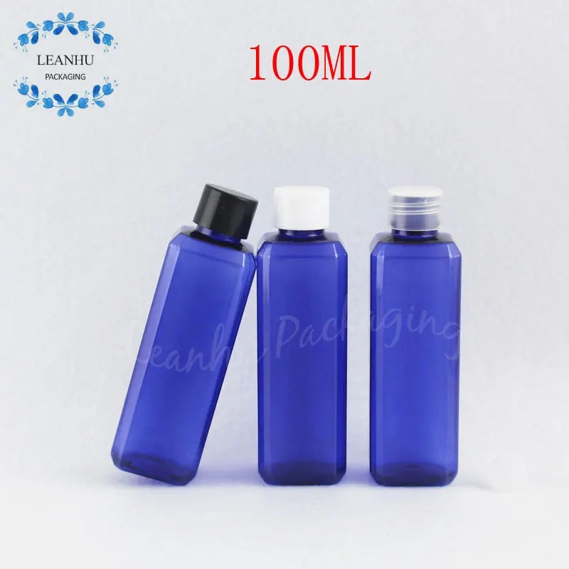 

100 мл синяя пластиковая бутылка с винтовой крышкой, 100CC пустой косметический контейнер, тонер/лосьон для суб-розлива (50 шт./лот)