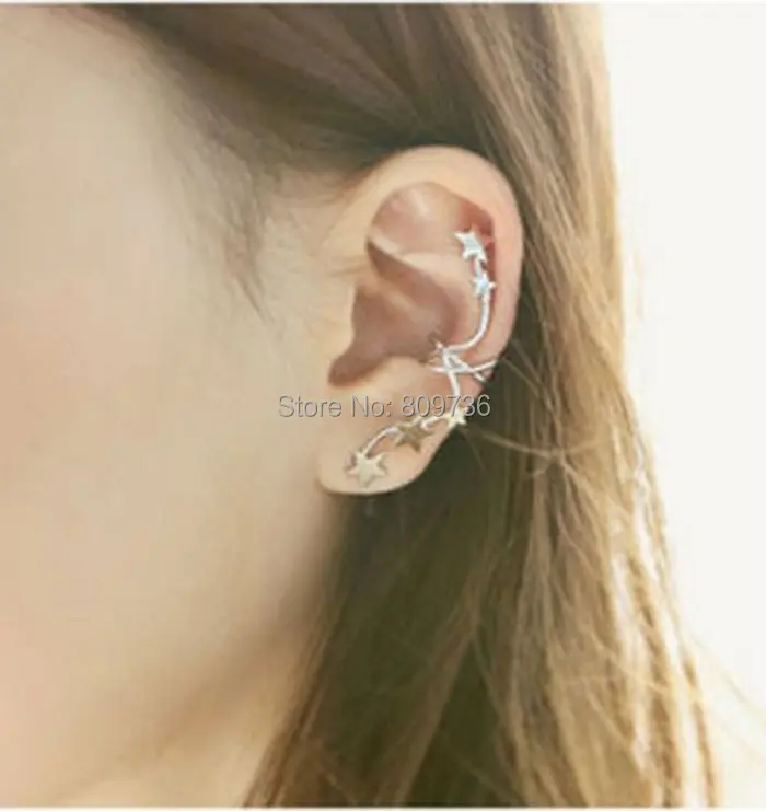 1 шт. популярные корейские серьги-клипсы со звездами клипсы для костей женские