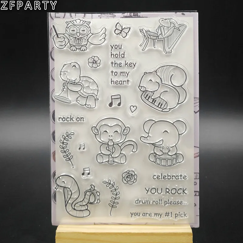 9 ZFPARTY Happy прозрачный силиконовый штамп для скрапбукинга DIY/декоративная открытка для альбома - Цвет: 9