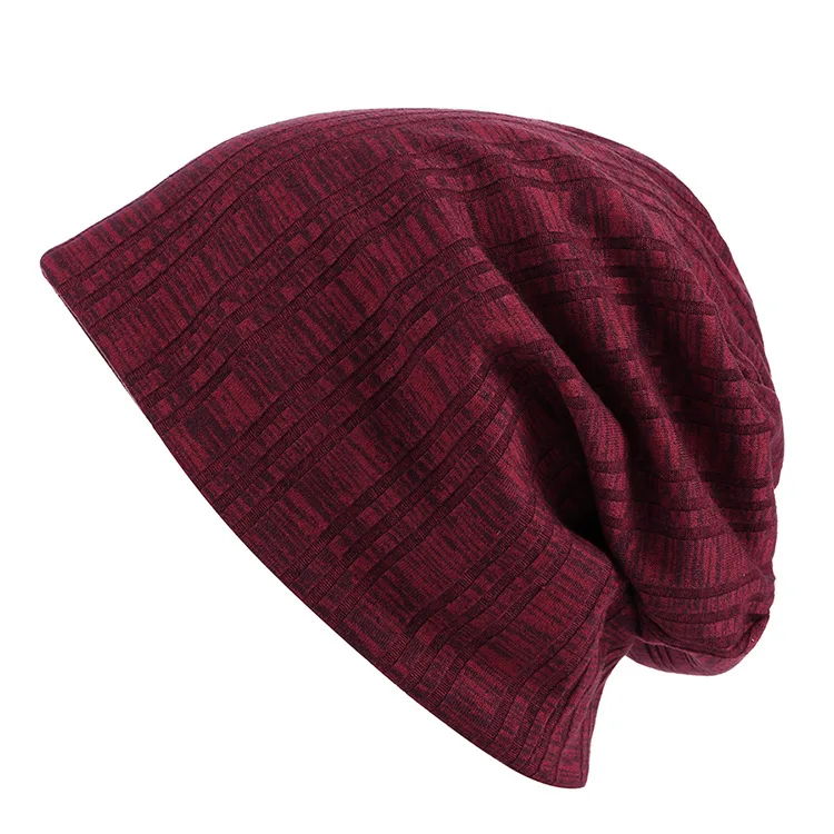 Мужская вязанная хлопковая шапка Skullies, однотонные мягкие шапочки, женские весенне-осенние уличные повседневные спортивные хип-поп Шапки Beanies - Цвет: Красный