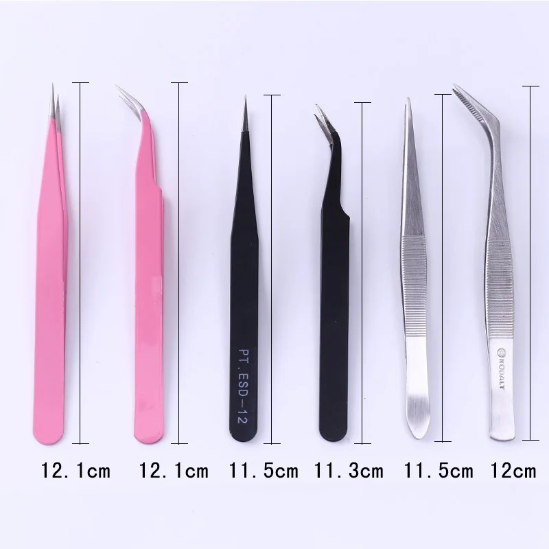 2 шт. прямые и изогнутые пинцеты для дизайна ногтей накладные ресницы пинцет