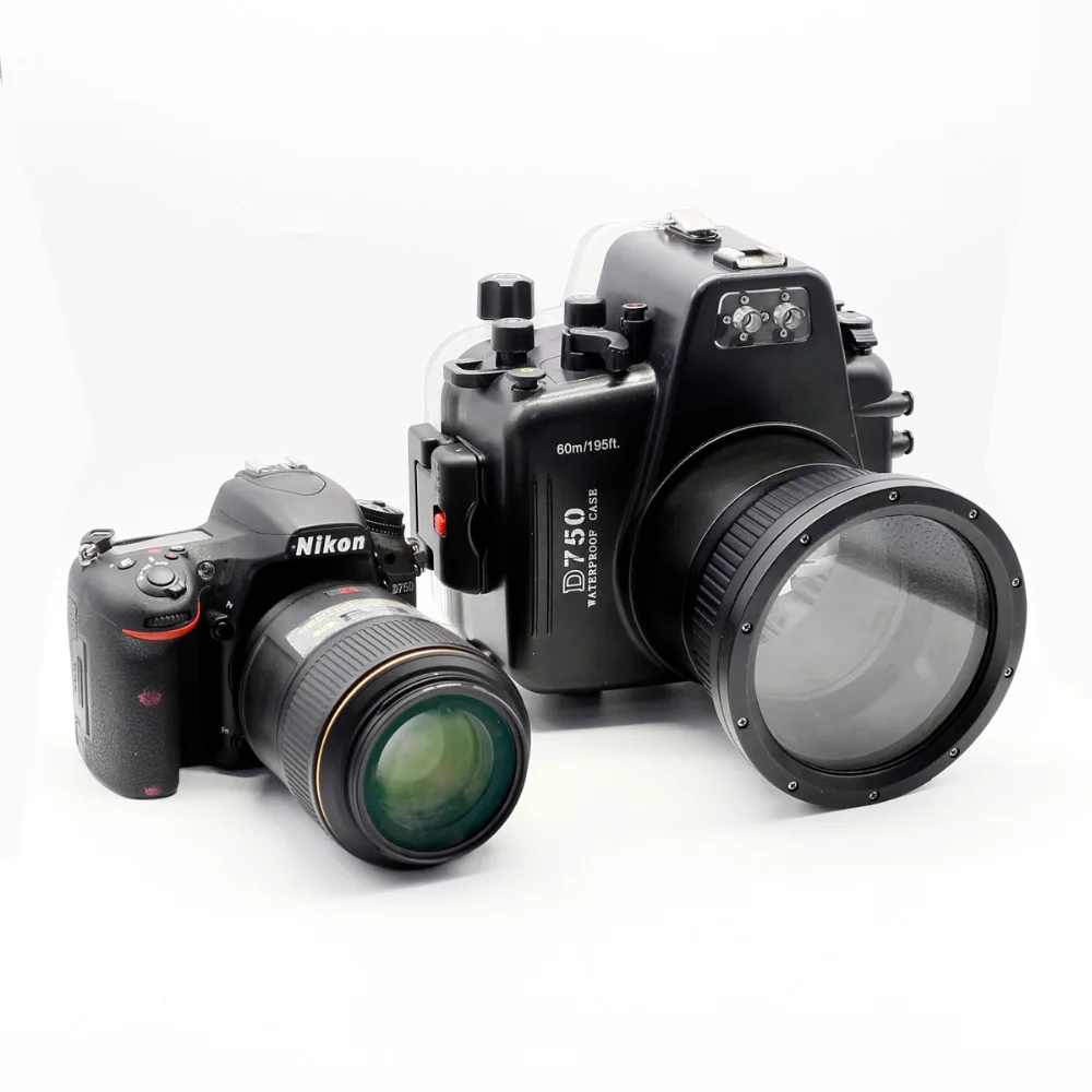 Водонепроницаемый чехол для камеры подводной съемки Nikon D750 Meikon 60m/195ft|camera case|underwater