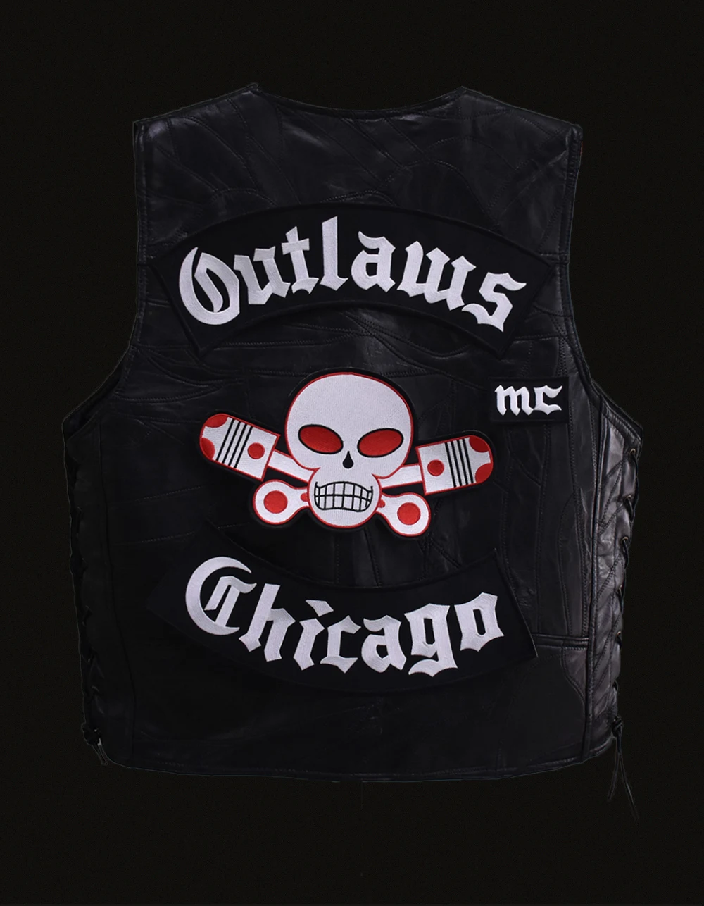 Outlaw Chicago forgies байкер патч вышитый Утюг на всадник полный набор большой патч для одежды