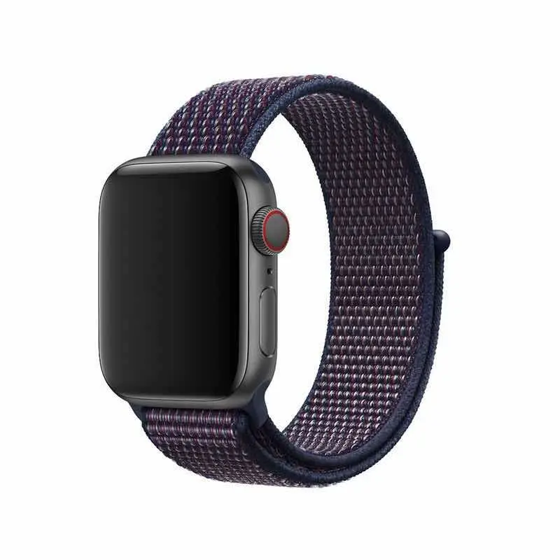 Новый отражающий Спортивная петля для Apple Watch группа 42 мм 38 40 44 тканые нейлоновый