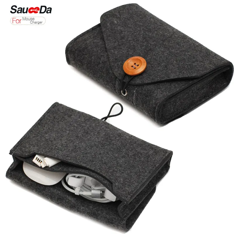 wool felt Mouse pouch sleeve Bag for Wireless Storage Laptop adapter Charger USB Cable Multi Macbook Pro 2016 new | Компьютеры и офис
