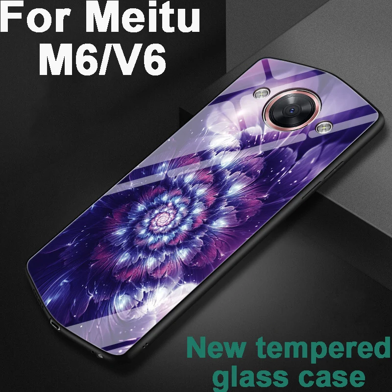 2 шт. чехол для Meitu V6 MP1605/M6 MP1503 стеклянный с цветком закаленное стекло чехлы