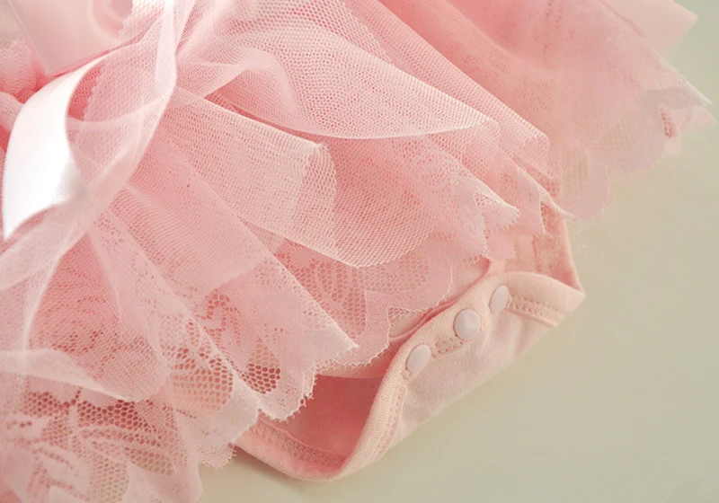 Летнее хлопковое боди для новорожденных девочек 1 предмет Кружевное принцессы