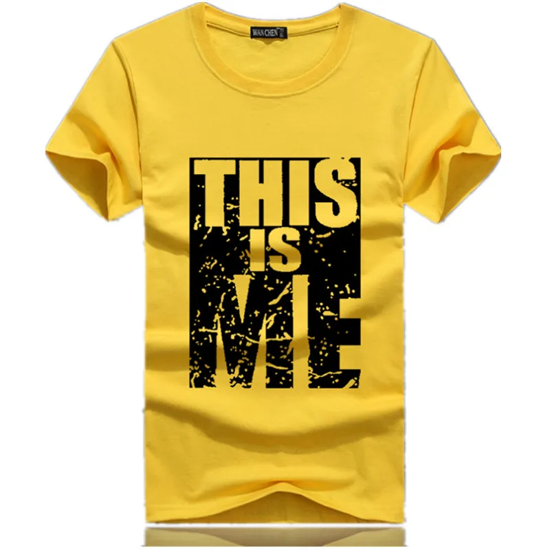Мужская хлопковая футболка THIS is Me повседневная Приталенная с короткими рукавами