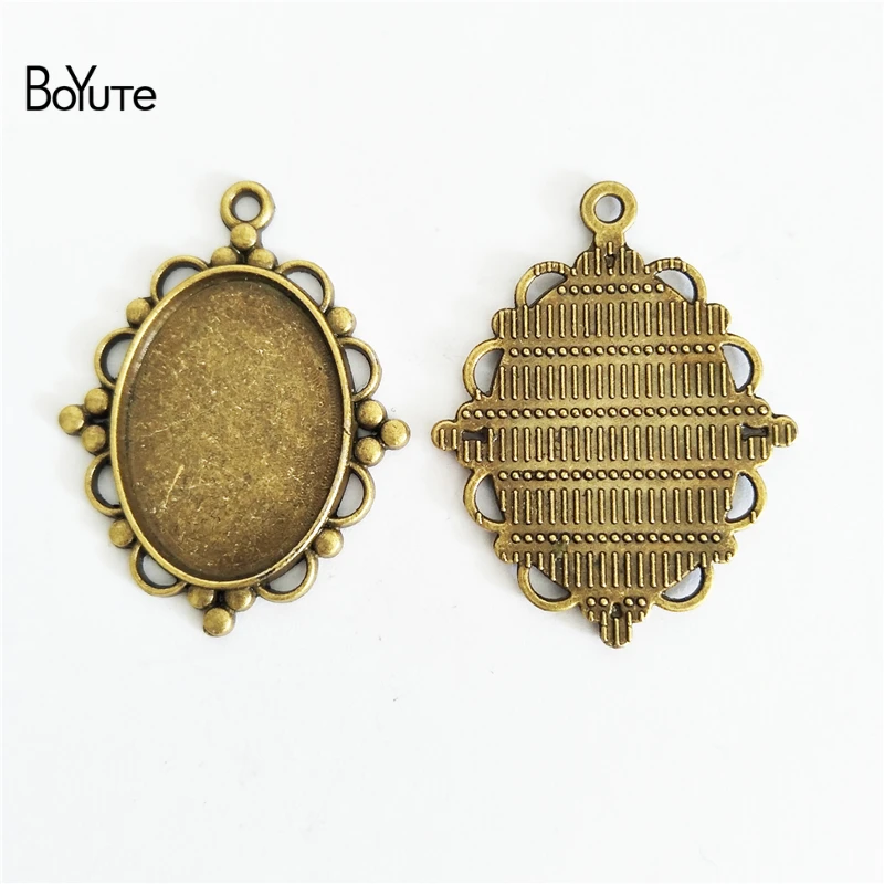 BoYuTe (40 Pieces/Lot) 18*25MM Cabochon Base Jewelry Accessories Parts Antique Bronze Silver Tray Pendant Setting Cameo Diy | Украшения и