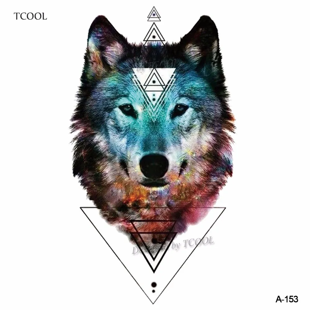 Временные татуировки HXMAN Wolf животных для женщин сексуальные боди-арт