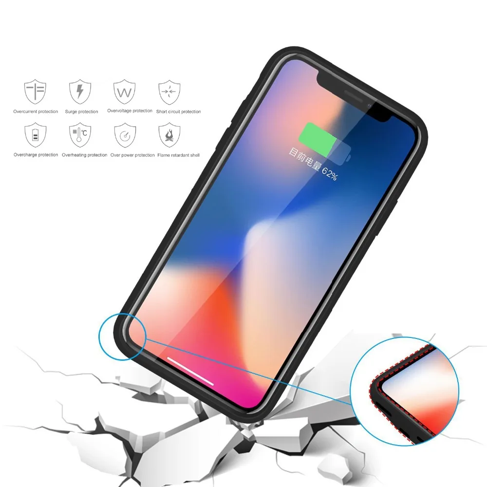 Чехол для аккумулятора EtopLink iphone XS зарядное устройство 5000 мА/ч внешнее резервное