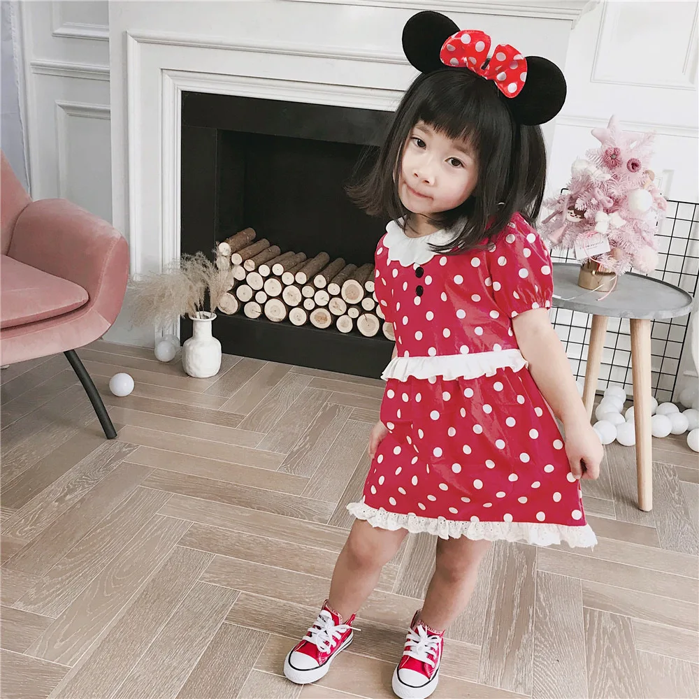 2019 Новая летняя одежда для девочек милое Хлопковое платье с короткими рукавами